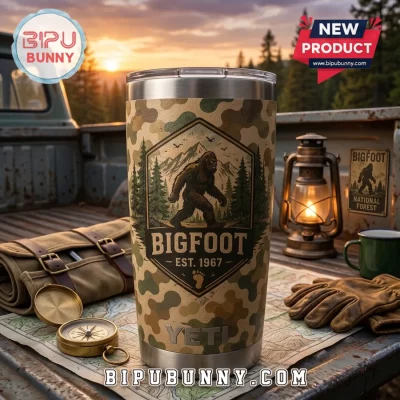 Bigfoot Forest Camo YETI Stainless Steel Tumbler