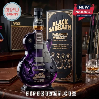 Black Sabbath Paranoid Vintage Guitar Whiskey Decanter