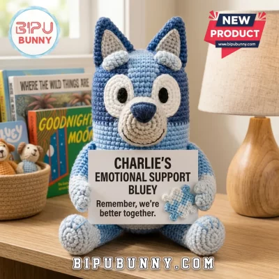 Bluey Autism Awareness Emotional Support Crochet Doll