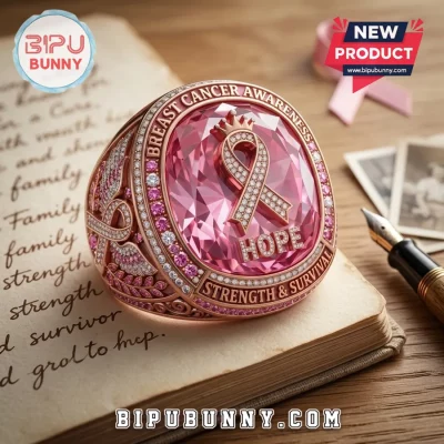 Breast Cancer Awareness Rose Gold Hope Ring