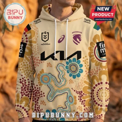 Brisbane Broncos Indigenous 2026 Beige Hoodie