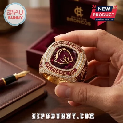 Brisbane Broncos We Charge On Gold Championship Ring