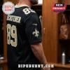 Black New Orleans Saints jersey featuring name RECHSTEINER and number 89 in gold and white tackle twill lettering.!