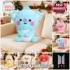 BT21 BTS Cartoon Animal Stuffed Plush Pillow featuring Koya, a blue koala character, sitting on a cream sofa.
