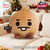 BT21 BTS Cartoon Animal Stuffed Plush Pillow featuring Shooky with a tan round body and dark brown hands and feet.