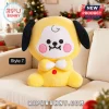 BT21 BTS Cartoon Animal Stuffed Plush Pillow Chimmy character with yellow fur, black ears, and pink blush cheeks.