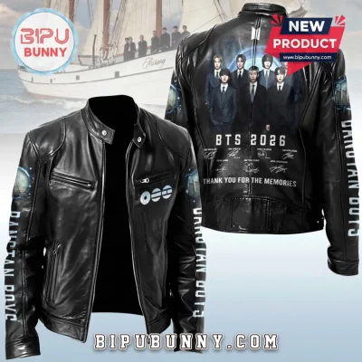 BTS 2026 Memorial Black Faux Leather Jacket