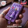 BTS Army Heart Engraved Purple Lighter Case with embossed cartoon character figures and dangling heart charm.