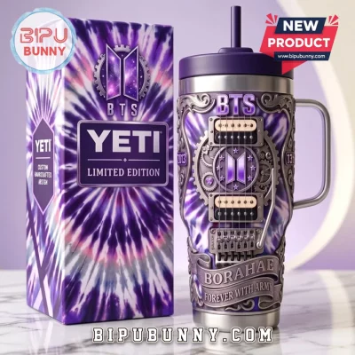 BTS Borahae Tie-Dye Stainless Steel Handle Tumbler