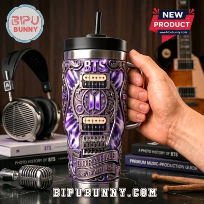 BTS Borahae Tie-Dye Stainless Steel Handle Tumbler