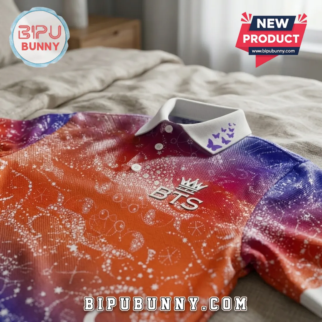 BTS Butterfly Ombre Polo Shirt BTS Butterfly Ombre Polo Shirt