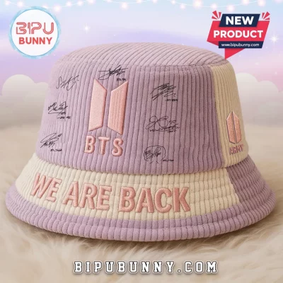 BTS Corduroy Embroidered Bucket Hat