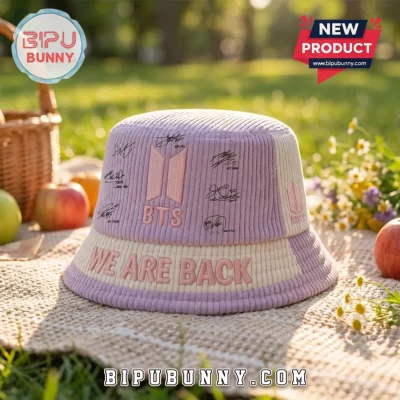 BTS Corduroy Embroidered Bucket Hat