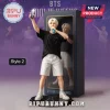BTS Movie Weeks Collectible Desk Figure of V holding a microphone and smartphone, wearing a black t-shirt and white shorts.