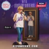 BTS Movie Weeks Collectible Desk Figure of Jimin holding a microphone wearing a white t-shirt and blue jeans.