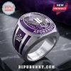 BTS x ARMY Purple Crystal Apobangpo Commemorative Ring featuring a silver band, royal crown detail, and date 2013.06.13.