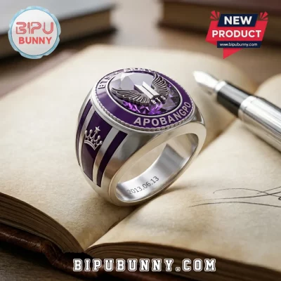 BTS x ARMY Purple Crystal Apobangpo Commemorative Ring