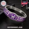 BTS x ARMY Purple Crystal Stainless Steel Bracelet with silver crown motifs and the date 2013.06.13 engraved inside.