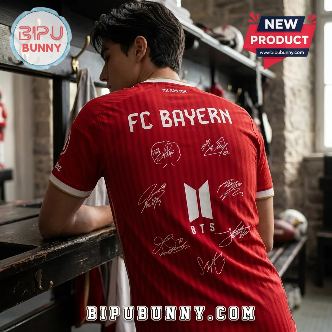 BTS x FC Bayern München Signature Red Football Jersey BTS x FC Bayern München Signature Red Football Jersey