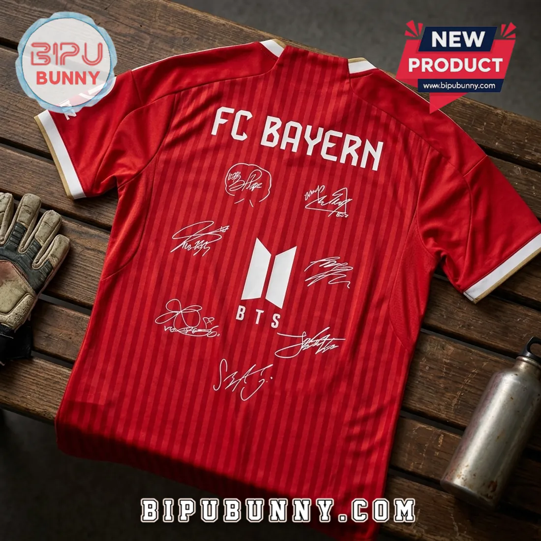 BTS x FC Bayern München Signature Red Football Jersey BTS x FC Bayern München Signature Red Football Jersey