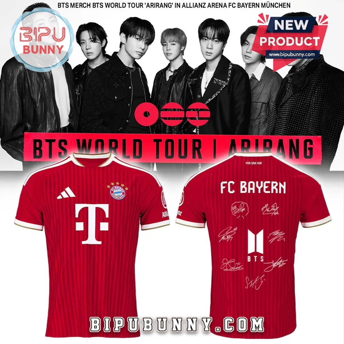 BTS x FC Bayern München Signature Red Football Jersey BTS x FC Bayern München Signature Red Football Jersey