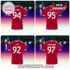 Red Bayern Munich style soccer jerseys featuring BTS members names, birth years, and printed signatures on the back.!