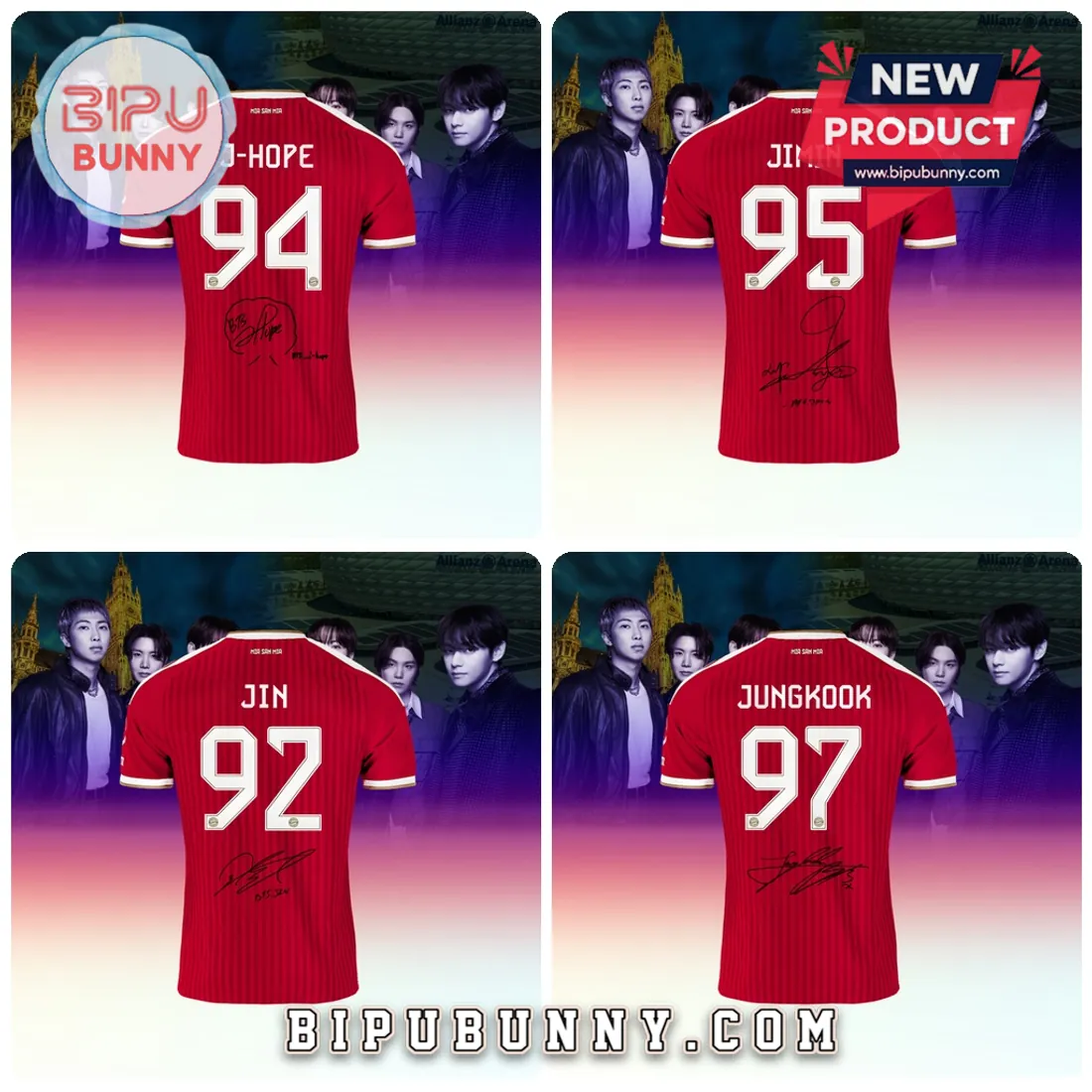 BTS x FC Bayern München Signature Red Football Jersey BTS x FC Bayern München Signature Red Football Jersey