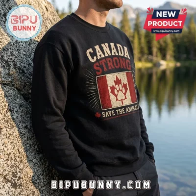 Canada Strong Maple Leaf Paw Black Sweatshirt Canada Strong Maple Leaf Paw Black Sweatshirt