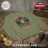 Canada Strong Mountain Paw Print charcoal sweatshirt featuring a red maple leaf, mountains, and wildlife graphic design.