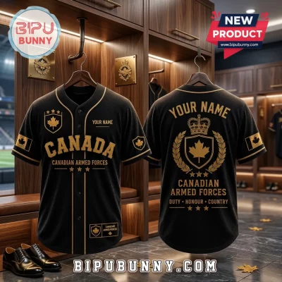 Canadian Armed Forces Black Gold Baseball Jersey