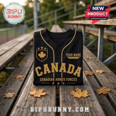 Canadian Armed Forces Black Gold Baseball Jersey
