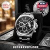 Chicago White Sox chronograph watch with stainless steel band, black dial, diamond hour markers, and team logo in case.!