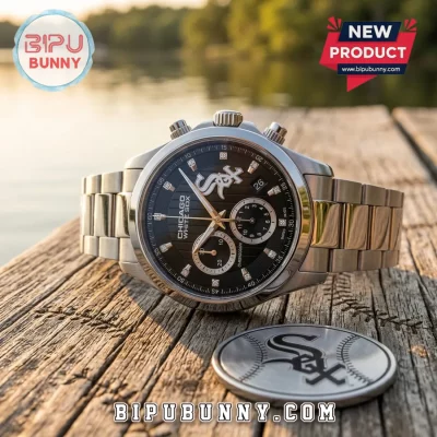 Chicago White Sox Diamond Accent Stainless Steel Chronograph Watch