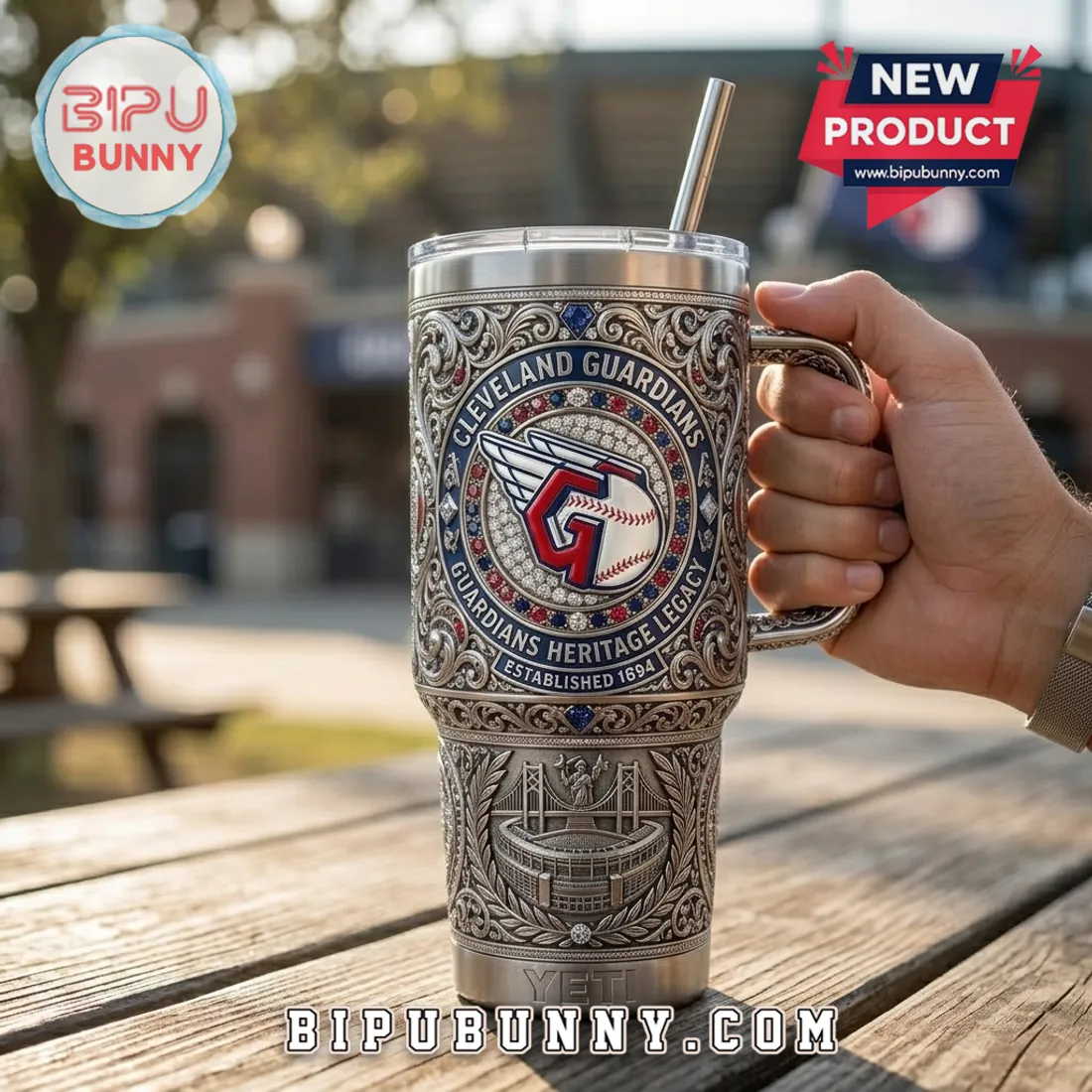 Cleveland Guardians Engraved Heritage Stainless Steel 40oz Tumbler Cleveland Guardians Engraved Heritage Stainless Steel 40oz Tumbler