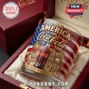 Coca-Cola 250 Years of Freedom embossed glass with American flag, fireworks, and bottle graphics in a display box.