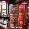 Coca-Cola 250th Anniversary Commemorative Beer Glass with red, white, and blue American patriotic graphics and fireworks.