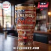 Coca-Cola 250th Anniversary Commemorative Beer Glass featuring red, white, and blue patriotic imagery and fireworks motifs.