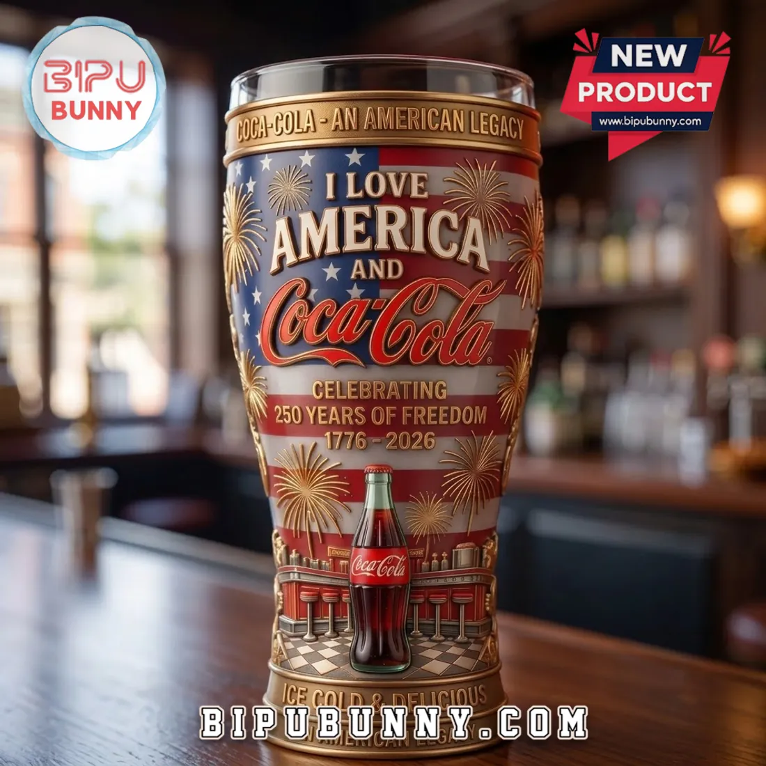 Coca-Cola 250th Anniversary Commemorative Beer Glass Coca-Cola 250th Anniversary Commemorative Beer Glass