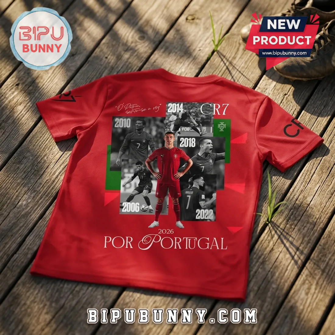 Cristiano Ronaldo Portugal 2026 World Cup Red T-Shirt Cristiano Ronaldo Portugal 2026 World Cup Red T-Shirt