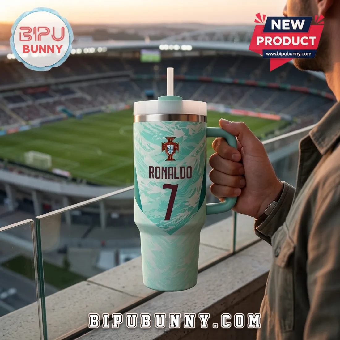 Cristiano Ronaldo Portugal 40 OZ Stainless Steel Tumbler Cristiano Ronaldo Portugal 40 OZ Stainless Steel Tumbler