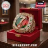 Cristiano Ronaldo Portugal national team commemorative championship ring in red display box with green and red gemstones.!