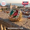 Gold Cristiano Ronaldo championship ring with number 7, Portugal flag center, and encrusted green, red, and clear gems.!