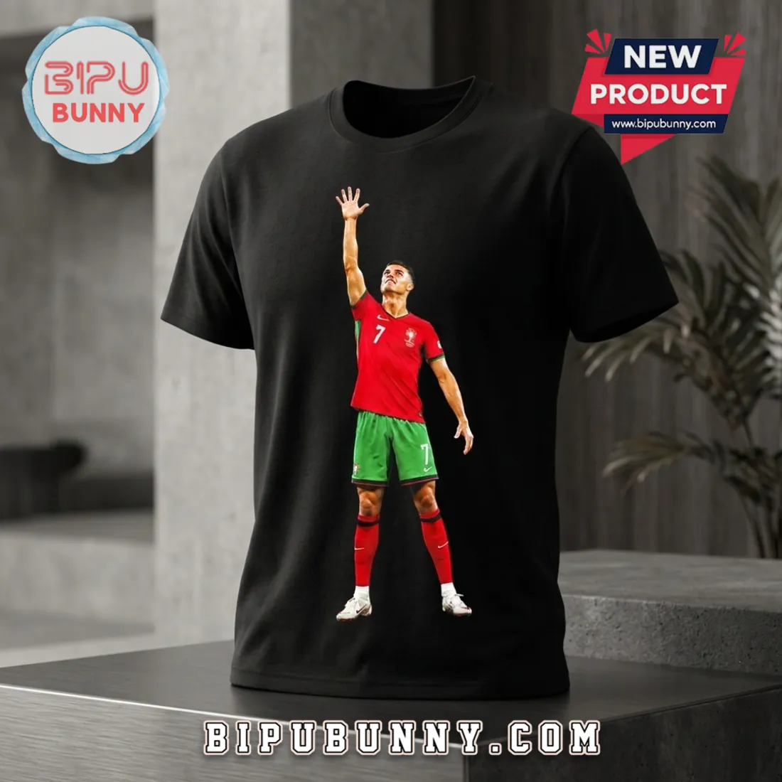 Cristiano Ronaldo Portugal National Team Black T-Shirt Cristiano Ronaldo Portugal National Team Black T-Shirt
