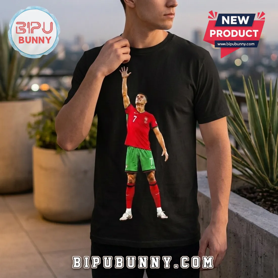 Cristiano Ronaldo Portugal National Team Black T-Shirt Cristiano Ronaldo Portugal National Team Black T-Shirt