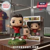 Cristiano Ronaldo Funko Pop vinyl figure in Portugal kit on a Six World Cups base next to its branded display box.!