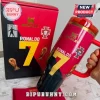 Cristiano Ronaldo themed Stanley tumbler in red, black, and yellow featuring the number 7, Portugal crest, and box packaging.!