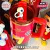 Red Stanley tumbler featuring Cristiano Ronaldo, Portugal national team crest, and a soccer ball straw topper.!