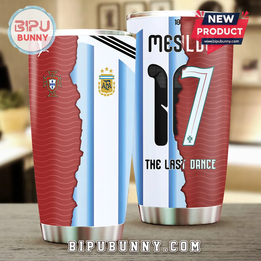 Cristiano Ronaldo x Lionel Messi The Last Dance Stainless Steel Tumbler Cristiano Ronaldo x Lionel Messi The Last Dance Stainless Steel Tumbler