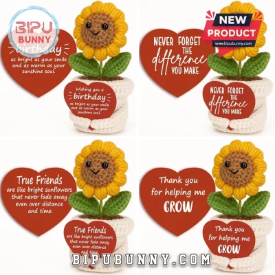 Crochet Sunflower Emotional Support Plush