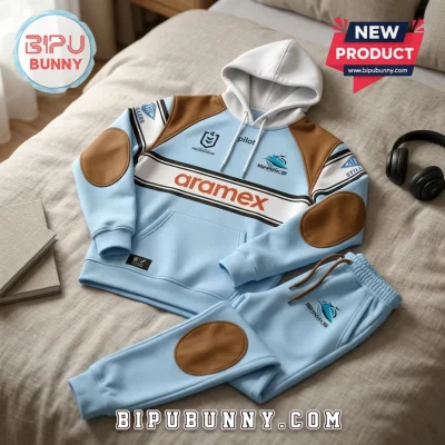 Cronulla Sharks 2026 Blue Brown Hoodie Jogger Sports Set